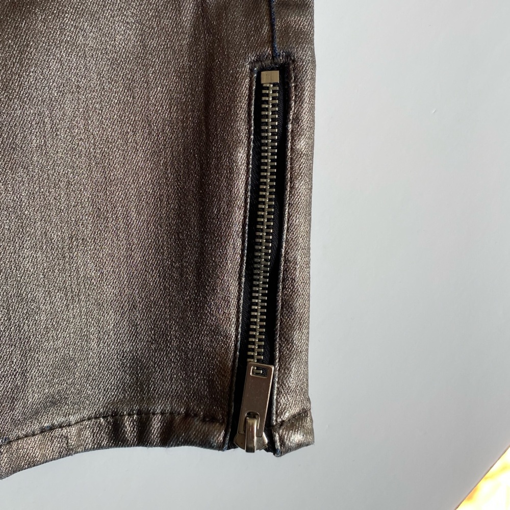 Zara Biker Silver Metallic Jeans - Picture 6 of 11